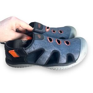 Boys Keen Stingray Hybrid Gray Orange Closed Toe Sandals Size US 5
